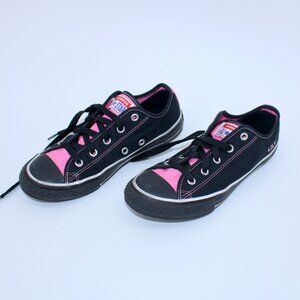 Converse All Star Black Pink Canvas Low Top Sneakers